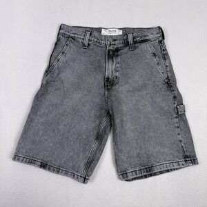Hollister Mens W29 Baggy Jean Carpenter Denim Shorts Gray Acid Wash